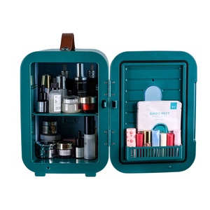 Vente en gros, mini réfrigérateur portable, table de maquillage, <span class=keywords><strong>petit</strong></span> réfrigérateur vert 10L à double usage pour la maison - Product Image 4