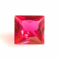 Pierre précieuse synthétique en corindon lâche, traitée à haute température # 5 # 8 # 3 rubis rouges taille rond, saphir créé en laboratoire