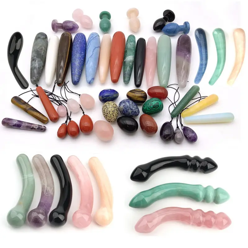 Groothandel Natuurlijke Penis Crystal Massage Wand, Rose Quartz Plezier Sex Toy Edelsteen Healing Stone Crystal Dildo