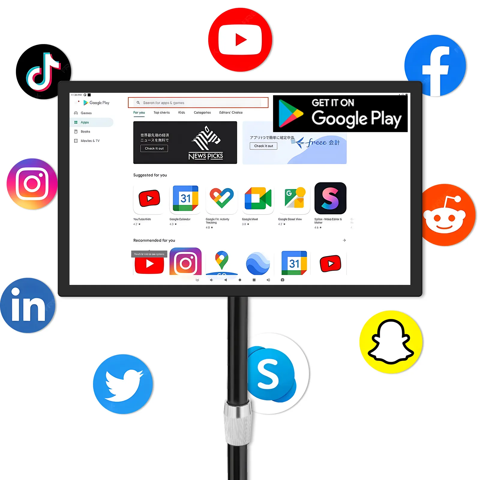 Endüstriyel hepsi bir Tablet geniş ekran mobil Billboard çocuklar Tablet ekran şişme LCD Android reklam ekipmanları