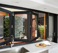 Fenêtres pliantes en aluminium et verre à grande ventilation, modernes et minimalistes, insonorisées, pour appartements, villas, usage extérieur et extérieur
