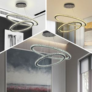 โคมไฟแขวนเพดานแบบโมเดิร์นไฟ LED โคมไฟระย้าคริสตัล LED ทำจากสเตนเลสสตีลหรูหราสไตล์วินเทจ - Product Image 6