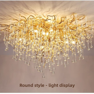Lámpara <span class=keywords><strong>de</strong></span> Araña Moderna <span class=keywords><strong>de</strong></span> Lujo con Cristales, Diseño <span class=keywords><strong>Simple</strong></span>, LED, Fácil Instalación, Ángulo <span class=keywords><strong>de</strong></span> Haz <span class=keywords><strong>de</strong></span> 360°, para Sala <span class=keywords><strong>de</strong></span> Estar o Villa - Product Image 5