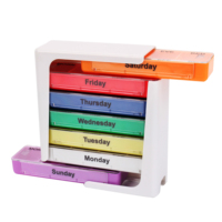 Cajón pastillero de Color arcoíris, caja de plástico para almacenamiento de pastillas de una semana 28