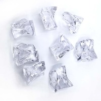Cristais de gelo acrílico de 40*32mm, cubos de gelo em massa de plástico transparente, falso, acrílico esmagado, gelo