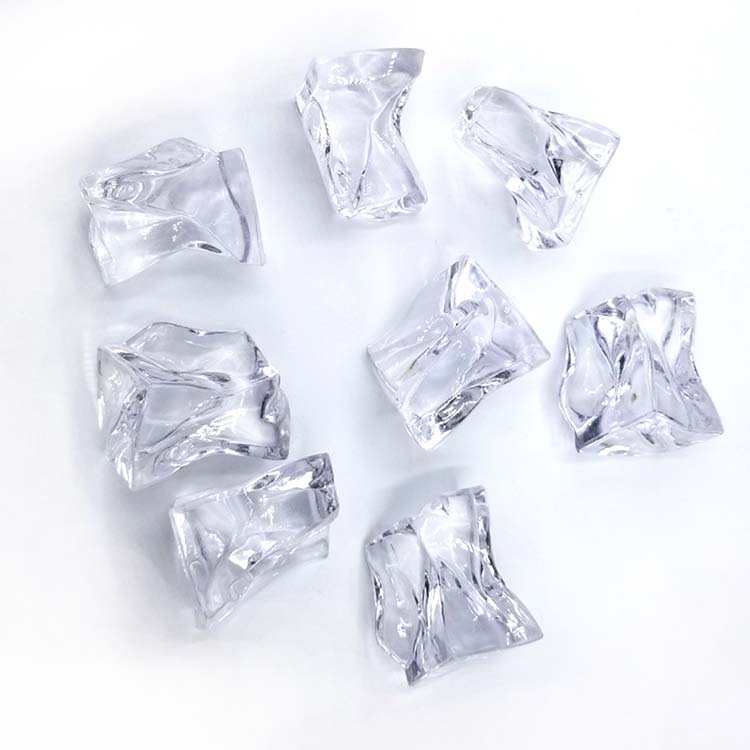 Cubetti di ghiaccio in plastica acrilica 40*32mm cubetti di ghiaccio in plastica trasparente ghiaccio acrilico falso