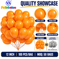 Ballons en latex orange brillant en gros, 12 pouces, 100 unités, CE/EN71/BSCI/CPC - Fournitures de fête en vrac pour la remise des diplômes et les anniversaires