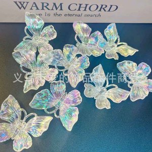 Acrylic Iridescent Butterfly 60x48mm Wedding Hair Clip Bridal <b>Decoration</b> - Product Image 4