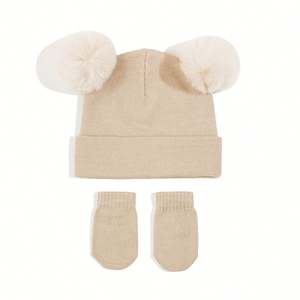 Ensemble de bonnets et gants mignons pour enfants, ensemble chaud d'hiver pour bébés garçons et filles - Product Image 5