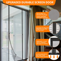 Moustiquaire de porte magnétique en fibre de verre durable, style moderne, 3 pièces, installation facile, anti-moustiques
