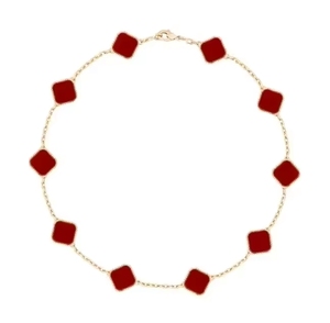 Collier de fleurs porte-bonheur plaqué or 18 carats en argent 925 de haute qualité Collier de 10 fleurs en agate naturelle - Product Image 4