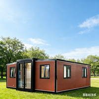Maison conteneur extensible à 2 étages - Conception à double aile pour logement de campement multi-niveaux