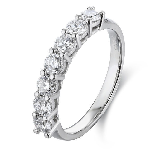Real Diamond Romantic Pt950  Platinum Lab Grown Diamonds Ring Wedding Bands or Rings Round Half Diamond Eternity Engagement Ring