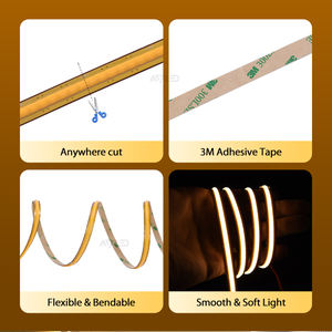 Luz de corte libre COB Cct sintonizable 2700K a 6500K 24V 576 Leds dos colores ajustable tira de luz Led blanca Flip Chip Fcob tira Led - Product Image 6