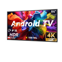 Outdoor-TV 86 Zoll Wasserdicht 1500cd Helligkeit IP55 4K Auflösung Blendschutzbeschichtung Anpassbare Animation für Villen