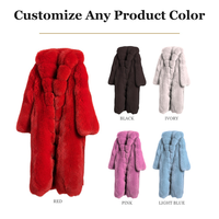 Veste en fourrure de renard véritable sur mesure, personnalisable, couleur personnalisée, longue, pour femme, avec capuche en fourrure véritable, imperméable pour l'hiver