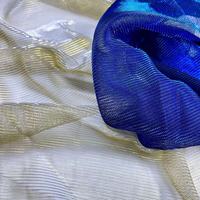 Sac en tissu 100 % polyester de haute qualité, nouveau design, bleu clair brillant, tricoté, extensible, respirant, écologique, avec Lurex doré