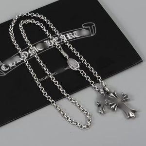 Collier Hip Hop CH Cross, Personnalisé, Tendance, Niche Homme et Femme, Punk, Rétro, Pendentif Double Croix, Couple - Product Image 3