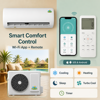 Climatiseur solaire hybride OEM 9000 BTU Mini Split à onduleur AC/DC avec contrôle WiFi pour chambres et appartements