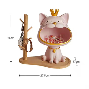 Gato de Boca Grande Creativo, Decoración de Resina para Sala de Estar, Entrada del Hogar, Almacenamiento, Adorno de Gato del Destino para Puerta/Mesa del Hogar - Product Image 5