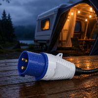 Connecteur de prise industrielle CEE bleu à 3 broches étanche IP44 ZNPON 32A 240V pour le camping en plein air, les camping-cars, les chantiers de construction