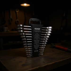 Jeu de clés à cliquet combinées Vevor, 30 pièces, SAE et métriques, 1/4 po à 1 po, 8 mm à 24 mm, avec support d'organisation - Product Image 2