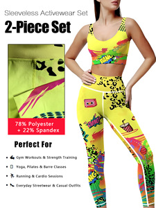 Ensemble de sport et de fitness pour femmes, imprimé, haute élasticité, ensemble deux pièces ajusté pour la course à pied, nouvelle mode, vêtements de <span class=keywords><strong>yoga</strong></span> imprimés - Product Image 2