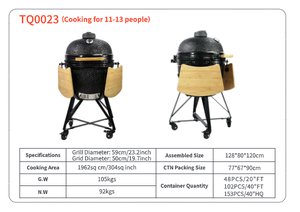 Barbecue <span class=keywords><strong>Kamado</strong></span> TOPQ 23 pouces en céramique OEM Big <span class=keywords><strong>Joe</strong></span> avec fumoir à viande, au charbon de bois, pour jardin et extérieur - Product Image 4