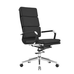 Chaises luxueuses en cuir noir à dossier moyen pour les <span class=keywords><strong>visiteurs</strong></span> de bureau, parfaites pour les salles de conférence et les entreprises - Product Image 2