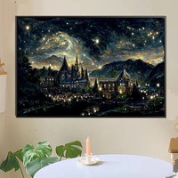 Peinture à l'huile numérique de paysage moderne, art mural fait main, toile personnalisable DIY