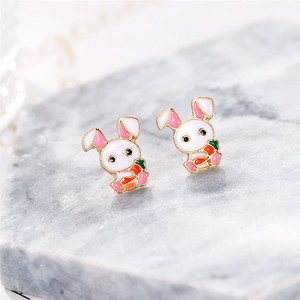 Trendz 2020 Mode Personnalisé Zodiaque Lapin Collier Boucle D'oreille Bijoux Ensemble Pour Les Enfants - Product Image 3
