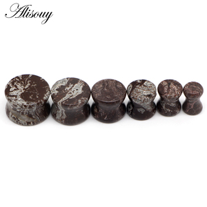 Alisouy toptan doğal taş kulak genişleticiler kulak tıkaçları Flesh tünelleri göstergeler <span class=keywords><strong>6mm</strong></span>-16mm kulak sedyeler vücut Piercing takı - Product Image 6