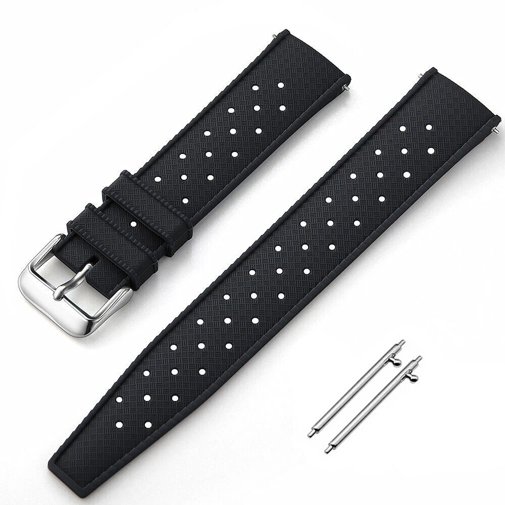 Upro Factory Supply Waterproof Blue Watch Band 18mm 20mm 22mm Quick Release Tropic Rubber Strap Sport Diving Wristband Bracelet
