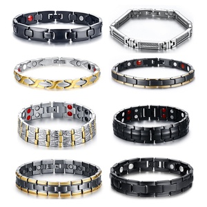 Matt Finished Titanium Magnetic Bracelets Germanium Energy <b>Mens</b> Bracelets - Product Image 1