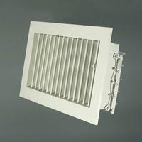 Calandre de recul simple, avec amortisseur pour plafond et mur (diffuseur en aluminium)