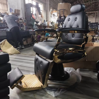 Fauteuil de Barbier Moderne en Cuir Blanc avec Pompe Hydraulique et Fonction Inclinable, Couleur Personnalisable pour Salon de Coiffure Masculin