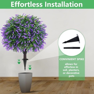 LUYI Palla di Lavanda Artificiale Anti-UV con Picchetto, Pianta Sempreverde per Decorazione Esterna di Portico e <span class=keywords><strong>Giardino</strong></span> - Product Image 5