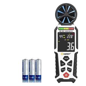เครื่องวัดความเร็วลมแบบดิจิตอลมือถือ XEAST OEM ระดับมืออาชีพ พร้อมเทอร์โมมิเตอร์แบบใบพัด สำหรับวัดความเร็วลมและอุณหภูมิ - Product Image 1