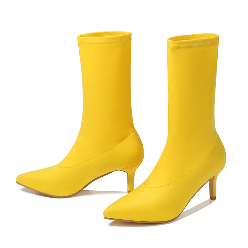 Botas amarillas gruesas de tacón alto zapatos de mujer Punk con cordones  botas de plataforma de otoño botas de tacón alto botas de tobillo de Mujer  Zapatos de tacón de 14cm| | -