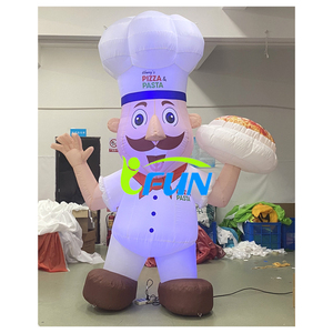 Personnage publicitaire gonflable de chef pizzaiolo, modèle de dessin animé, mascotte gonflable d'extérieur pour <span class=keywords><strong>restaurant</strong></span> et pizzeria - Product Image 2