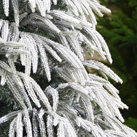 Sapin de Noël artificiel floqué de luxe, sur pied, en matériaux mixtes PE et PVC de haute qualité, écologique, pour usage commercial