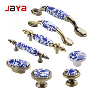 JAYA Chinese Ceramic Handle Modern Simple Bronze Drawer Single Hole Antique Cabinet Cabinet Closet Furniture <strong>Door</strong> Handle - Product Image 1