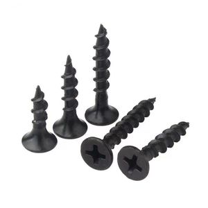 Tornillos para paneles de yeso de alta resistencia con rosca gruesa, fosfatados en negro, con cabeza avellanada y ranurada, tornillos autorroscantes métricos para madera - Product Image 3