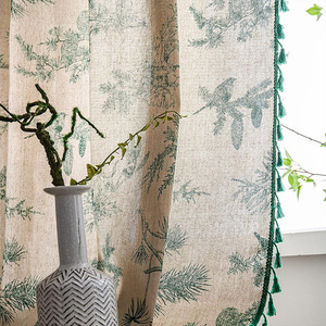 Tenda Dairui in Stile Americano con Stampa Floreale Gialla, 100% Poliestere, Filtrante Luce, per Tutte le Stagioni, Personalizzabile per Soggiorno - Product Image 3