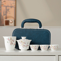 Service à thé en porcelaine blanche Dehua, design Wisteria, pour usage domestique, en céramique, bol couvert aspect ivoire, portable, deux pièces, personnalisable