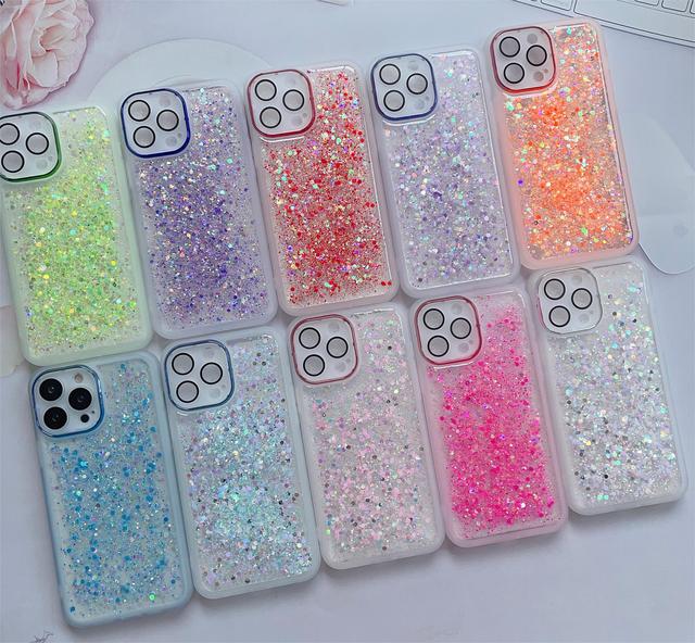 Glitter Back Cover for Tecno Spark 20 Pro/lnfinix Hot 40/40 Pro Lens Film New Electroplated Girly Bling Shockproof Phone case