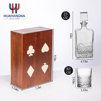 Ensemble de carafe à whisky rectangulaire avec logo personnalisé, coffret cadeau en bois, verres en cristal, accessoires de bar pour cadeaux d'entreprise, vente en gros