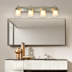 4 Lights <strong>Bathroom</strong> Mirror Front <strong>Lamp</strong> 36 Inch Alabaster Glass <strong>Shade</strong> E26*13W LED 10W Wall Sconce Vanity Fixture - Product Image 4