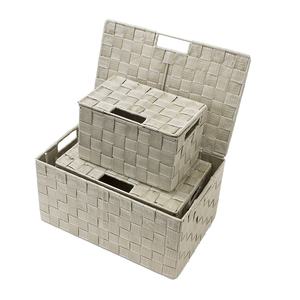 Conjunto de 3 piezas de tejido cosméticos Oficina Artículos cocina y <span class=keywords><strong>el</strong></span> hogar cesta de almacenamiento de caja de almacenamiento - Product Image 4