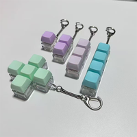 Personalized Printing Logo Keycap Keyring Keyboard Keychain Factory Oem Abs Led Lights Keycaps Relieve Stress Switches Keychain